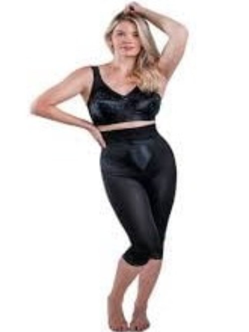 Rago Capri Shaper Pant Liner Shapewear Style 6265 Size 10X 50 Black Lace Support
